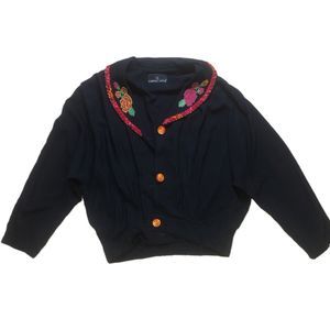 Vintage Carole Little embroidered batwing blouse